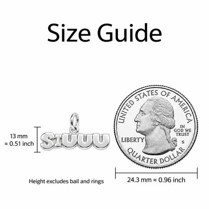 Siuuu Celebration Charm Bracelet – Personalized Athlete Gift – size guide, 13 mm charm next to a quarter