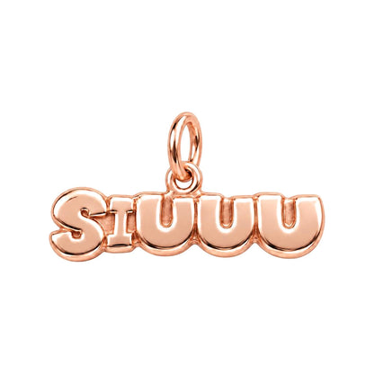 Siuuu Celebration Charm Bracelet – Personalized Athlete Gift – rose gold charm, front view