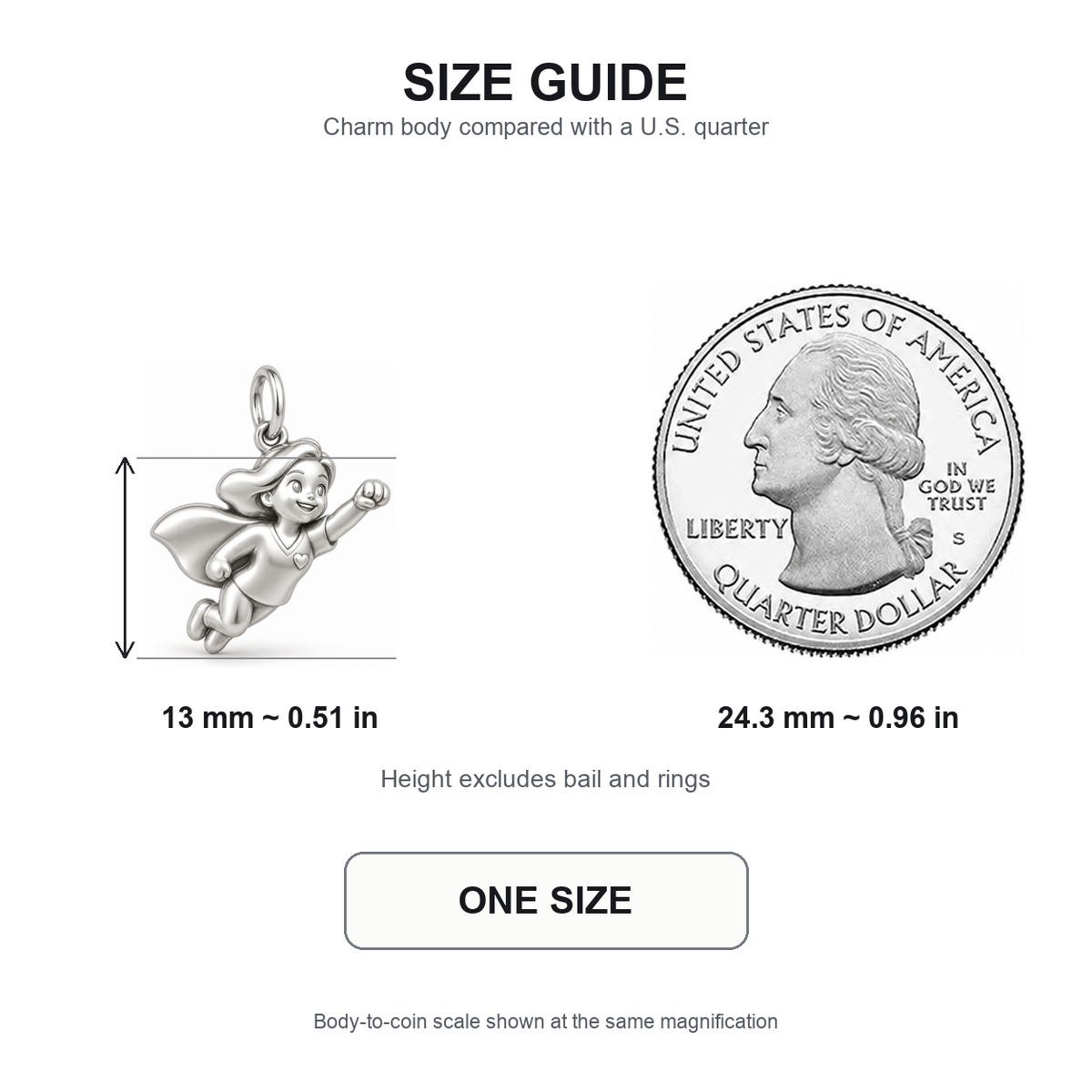 Nurse Super Hero Dangle Charm | 13 mm size guide | 75c863faa98a27f3907db220cb44339fe52a16adf5be0dcefa11db32cd613ba2