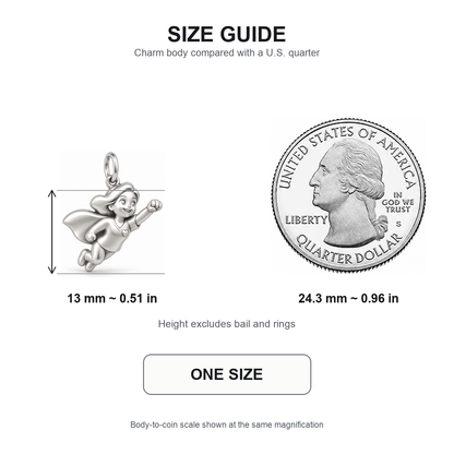 Nurse Super Hero Dangle Charm | 13 mm size guide | 75c863faa98a27f3907db220cb44339fe52a16adf5be0dcefa11db32cd613ba2