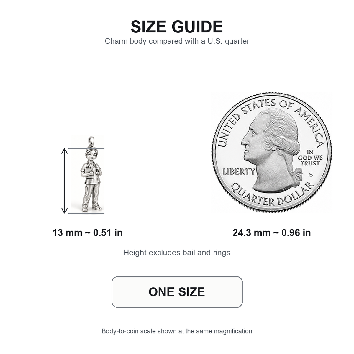 Nurse Clipboard Care Charm | 13 mm size guide | 535be689b182b38cf3b626d50a0e4d9e2d3e75c806a772dd5016d8e2b52e0bf4