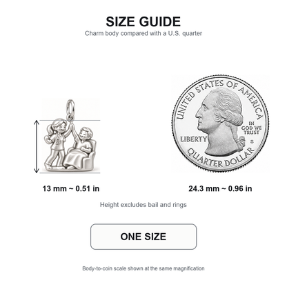 Nurse Patient High Five Dangle Charm | 13 mm size guide | c448153f36f7e050633829067ab643f8fbff8c0932e8cd576e072604839ffb19