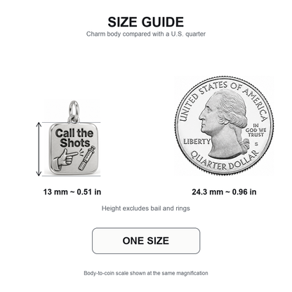 Call the Shots Engraved Nurse Charm | 13 mm size guide | 4c981bc53211ef4a3799af59cdf78c36b4f344e9c78243de63f26f9344170508