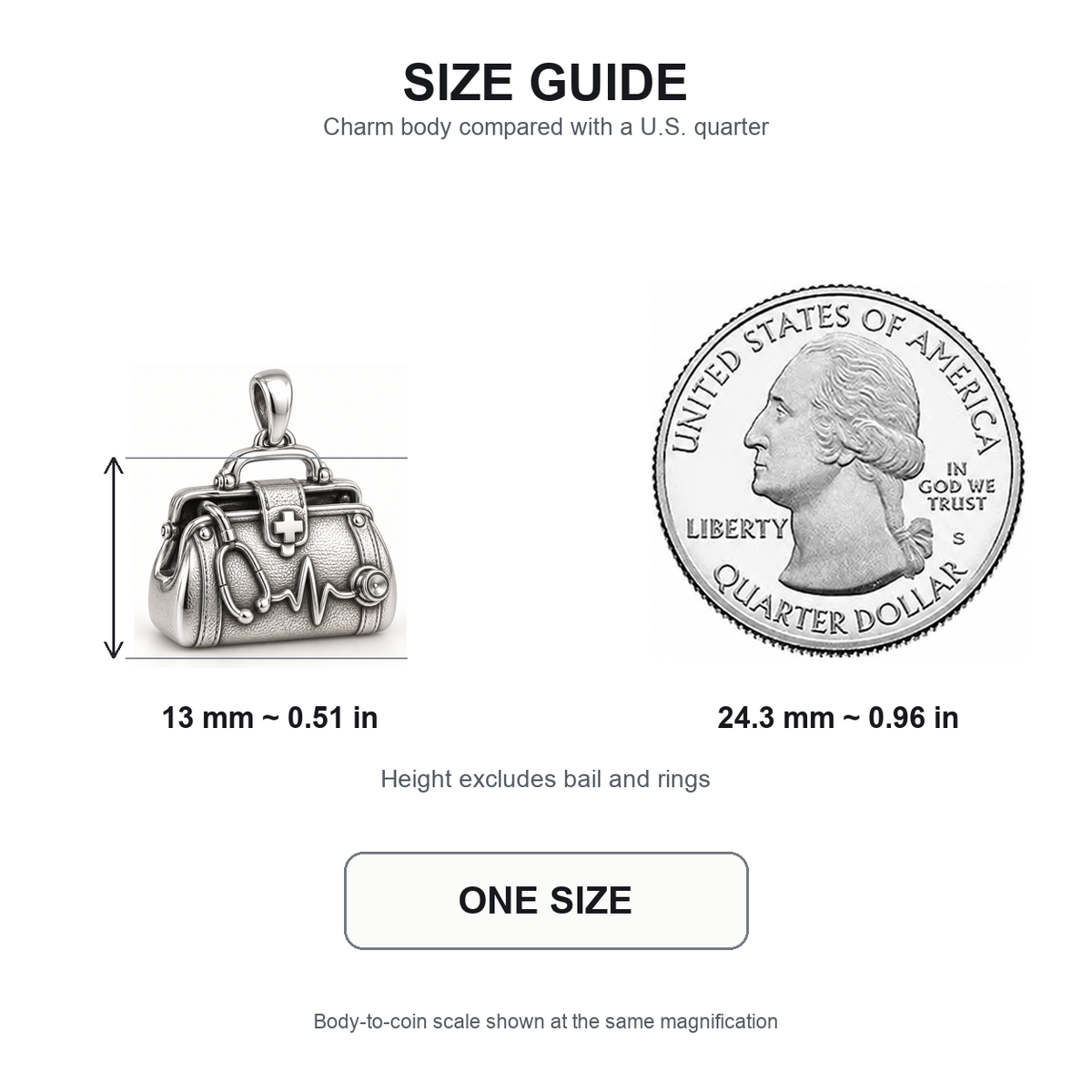 Nurse Medical Bag Charm | 13 mm size guide | 6c3e8e67370c619416b35b92456bfbc81ffcbbd182b333f76b4cbd52de3eb58b
