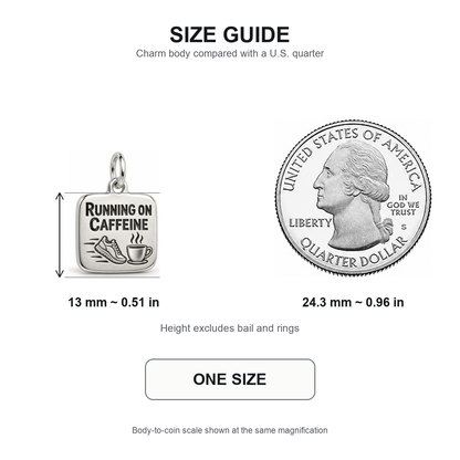 Running on Caffeine Engraved Nurse Charm | 13 mm size guide | 9ad54a86f29dfb8b4efe1393f1a499c2a65a0a7edb489cc7c8db884900a9001a