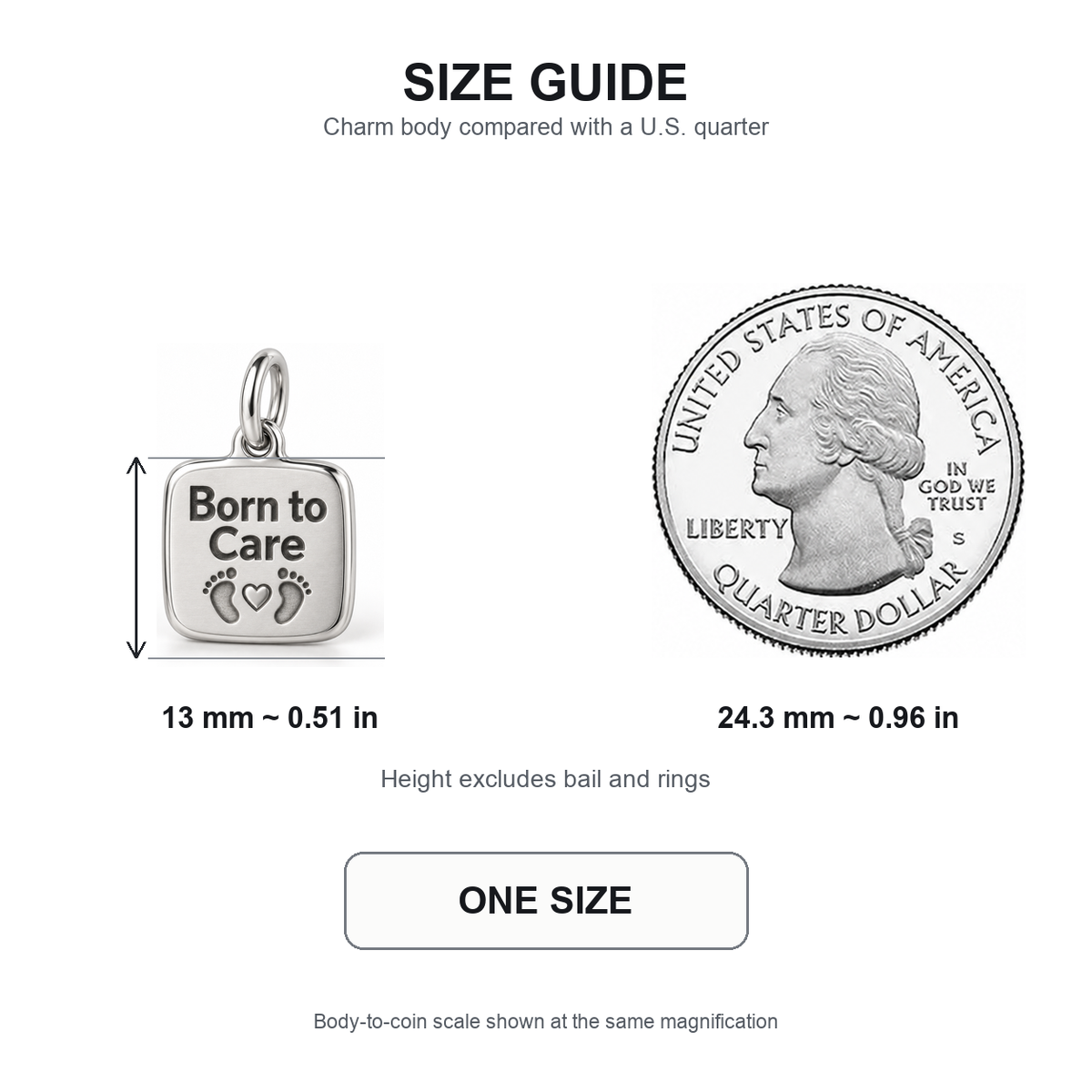 Born to Care Engraved Nurse Charm | 13 mm size guide | 75dadf81cb4fa6e2c4479f0817159d2f0f0d4ddf89d5eae778e4be34aa7f69f2