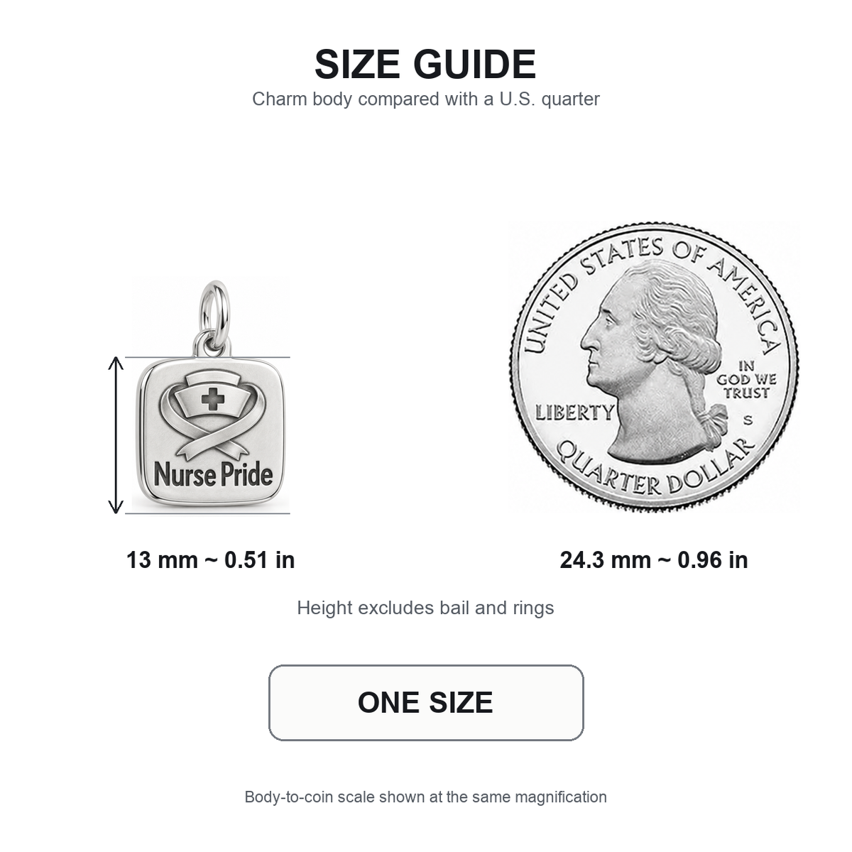 Nurse Pride Engraved Nurse Charm | 13 mm size guide | 7a0203acdbf2eb99e755833dbb7cc1dc9194919d217cc2ddeded1b101bd1abd8