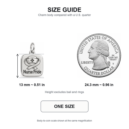 Nurse Pride Engraved Nurse Charm | 13 mm size guide | 7a0203acdbf2eb99e755833dbb7cc1dc9194919d217cc2ddeded1b101bd1abd8