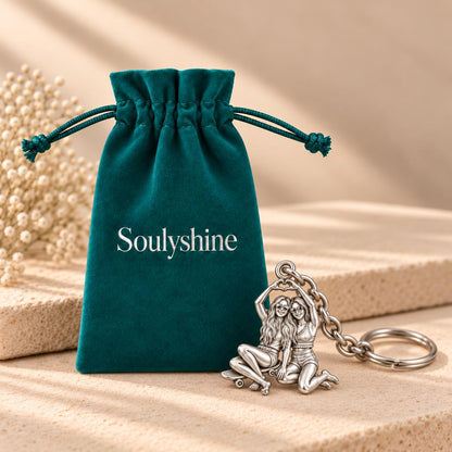 Skater Besties Heart Charm Keychain – Soulyshine velvet gift pouch