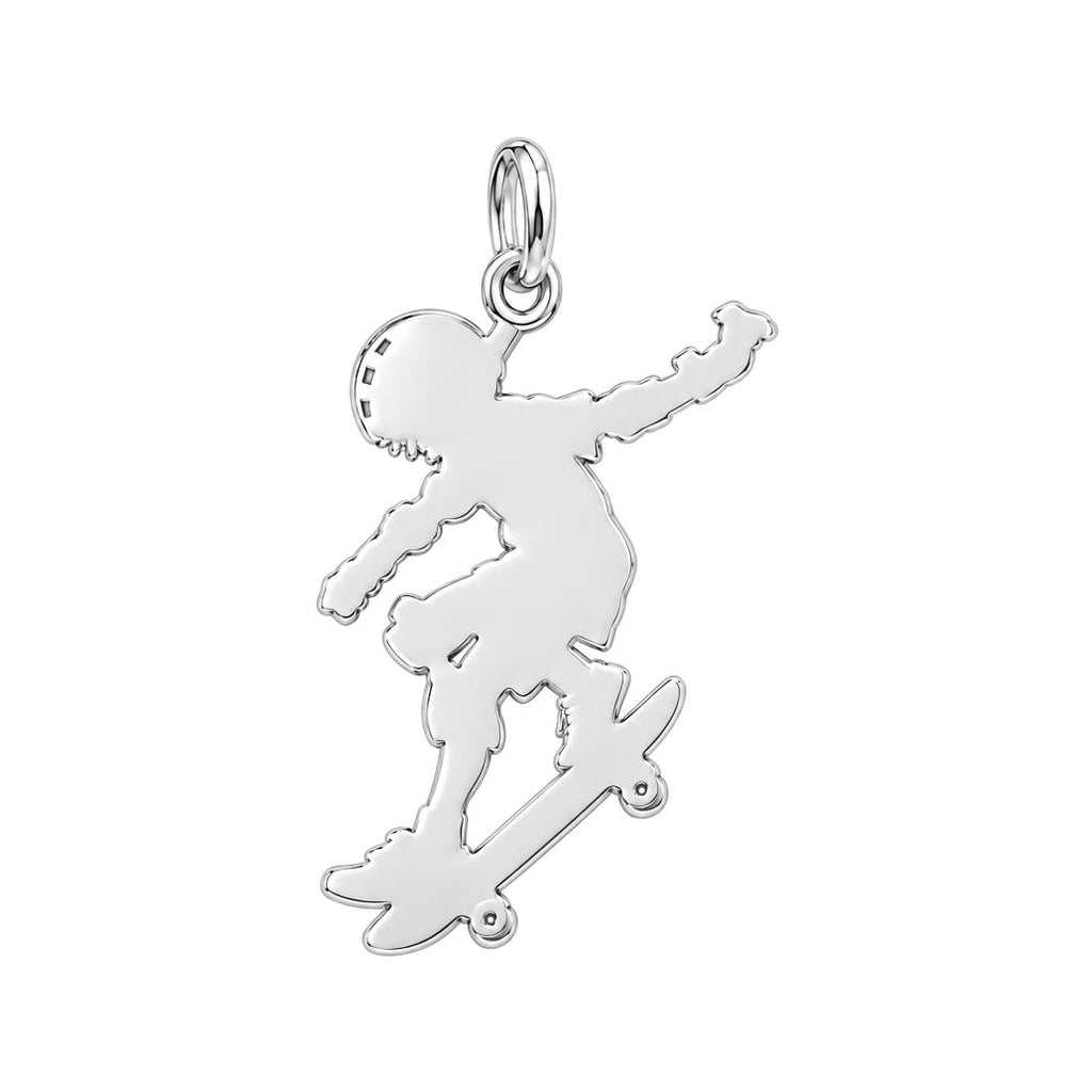 Skater in Motion Charm Bracelet – Personalized Son Gift – back of the charm, engraving area