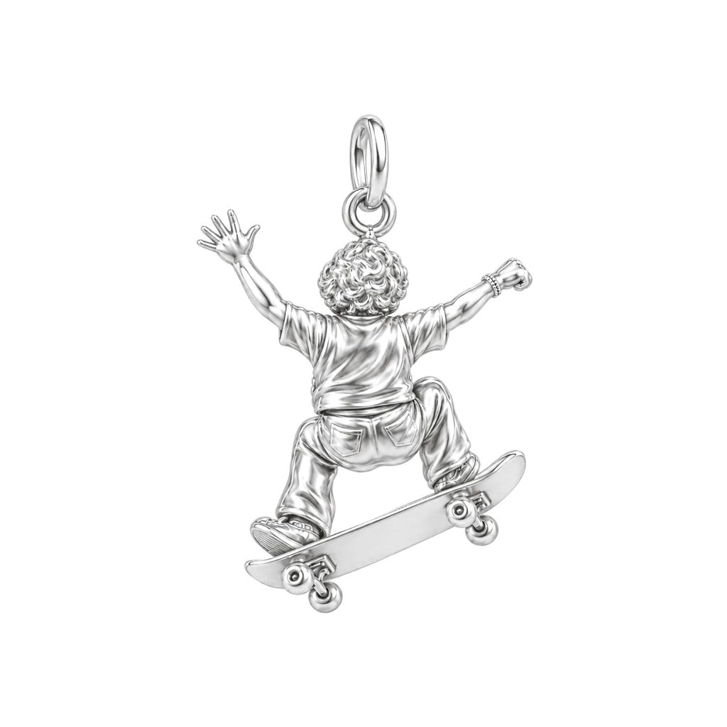 Skating Spirit Charm Bracelet – Personalized Nana Gift – back of the charm, engraving area