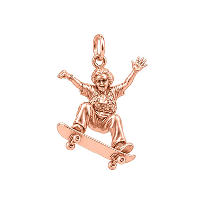 Skating Spirit Charm Bracelet – Personalized Nana Gift – rose gold charm, front view
