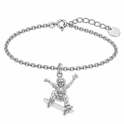 Skating Spirit Grandma Charm Bracelet Set – silver, front view