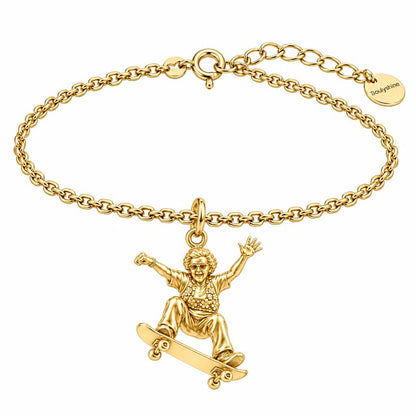 Skating Spirit Grandma Charm Bracelet Set – 18K gold, front view