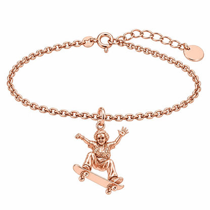 Skating Spirit Grandma Charm Bracelet Set – rose gold, front view
