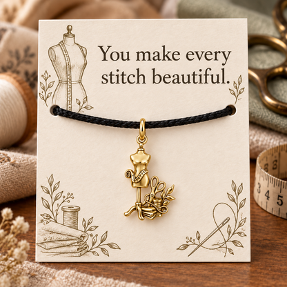 Seamstress Gift, Every Stitch Beautiful Charm Bracelet
