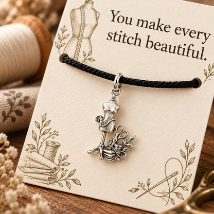 Seamstress Gift, Every Stitch Beautiful Charm Bracelet