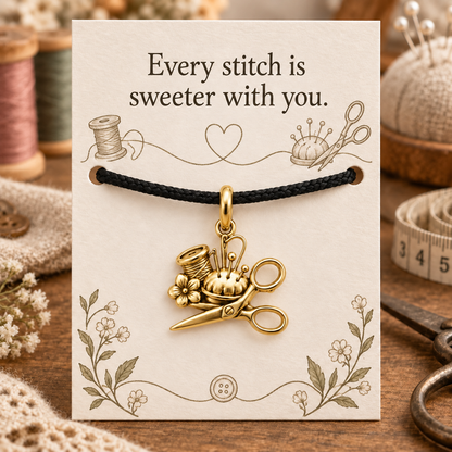 Sewing Friend Gift, Sweeter With You Charm Bracelet