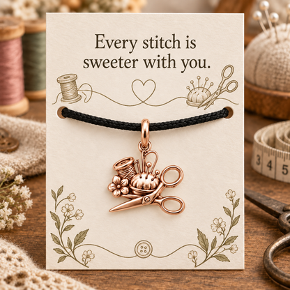 Sewing Friend Gift, Sweeter With You Charm Bracelet