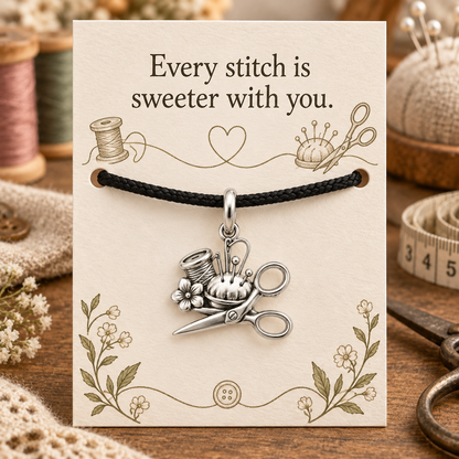 Sewing Friend Gift, Sweeter With You Charm Bracelet