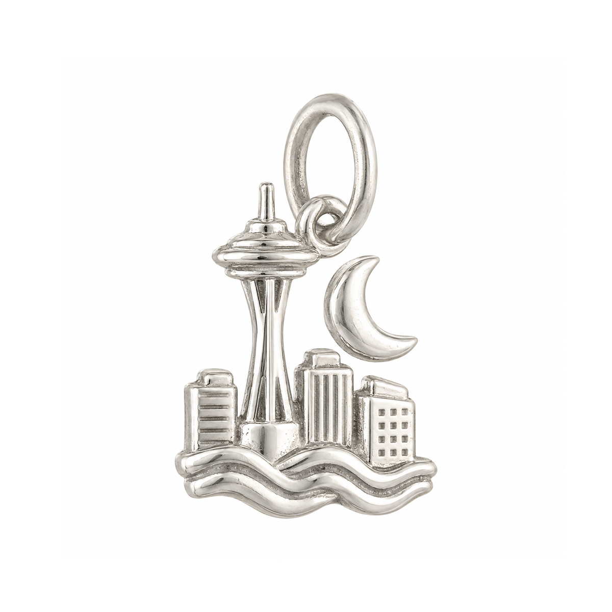 Skyline with Needle Tower Charm — Silver — 50-works-silver-20260916-127