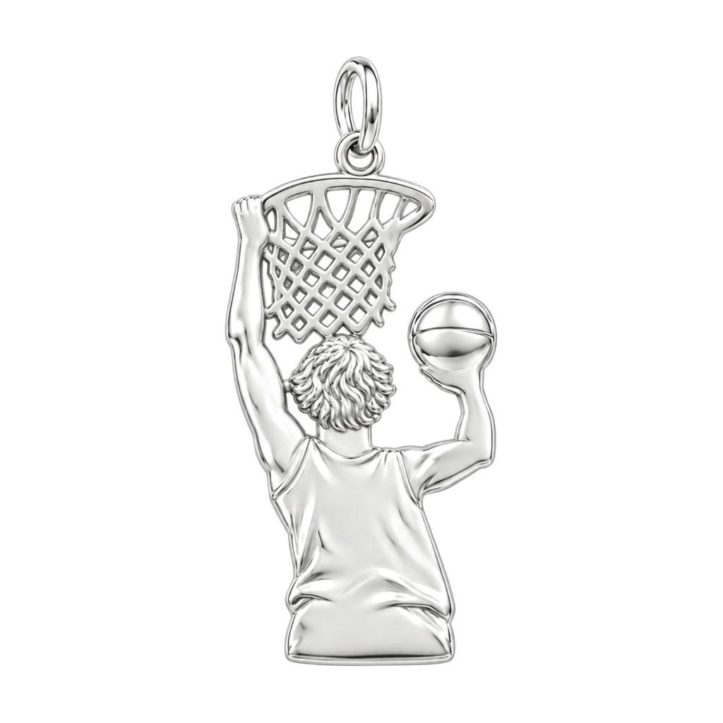 Slam Dunk Hero Charm Bracelet – Personalized Athlete Gift – back of the charm, engraving area