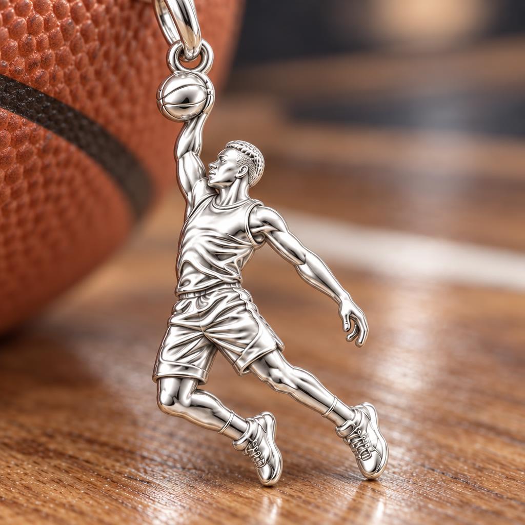 Slam Dunk Player Charm and Polyester Cord Bracelet Set