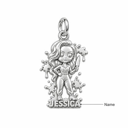 Slasher Queen Hair Artist Charm Bracelet – Personalized Hairstylist – personalization guide