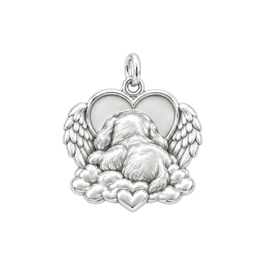 Sleeping Angel Charm Bracelet – Personalized Pet Memorial Gift – back of the charm, engraving area