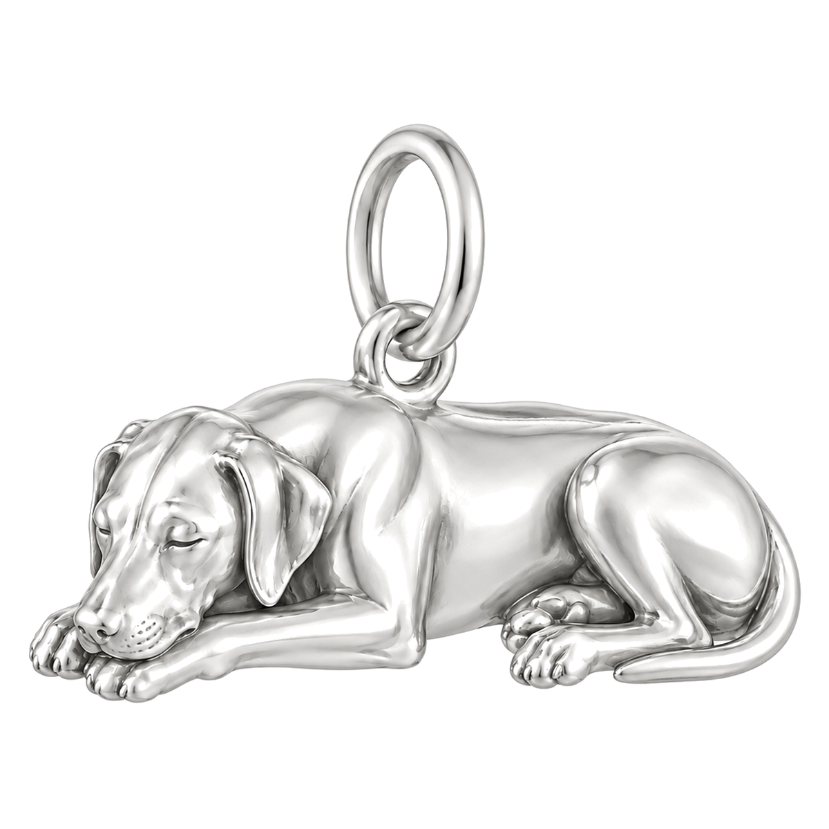 Rhodesian Ridgeback — Sleeping Dog Charm and Polyester Cord Bracelet Set — Silver