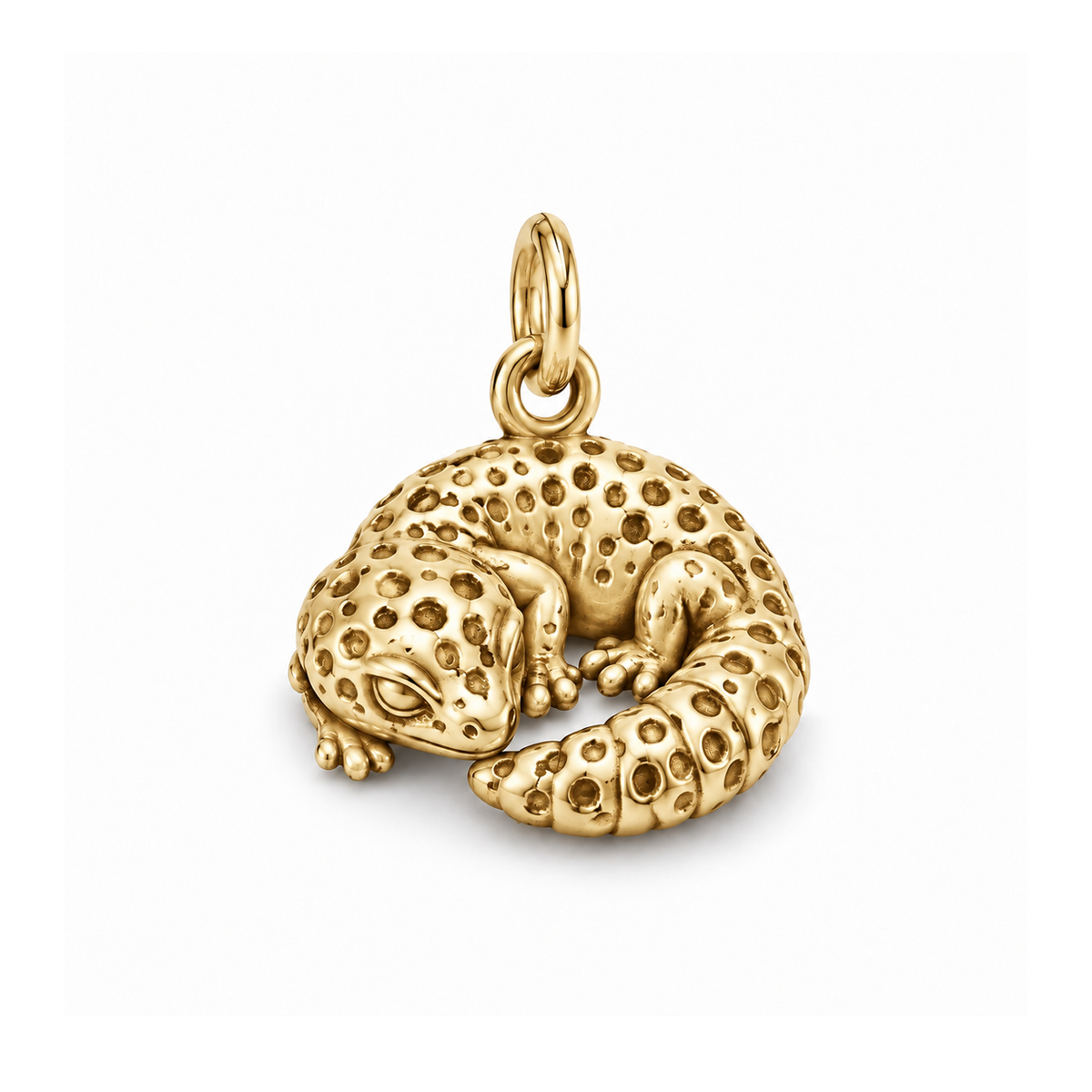 Sleeping Leopard Gecko Charm — Gold | charm-topics-remaining-444-2026-09-14 | topic-369