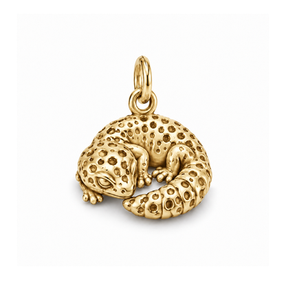 Sleeping Leopard Gecko Charm — Gold | charm-topics-remaining-444-2026-09-14 | topic-369