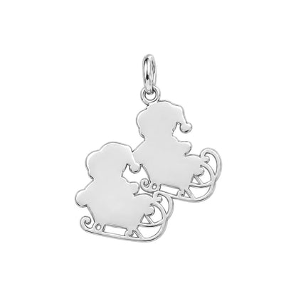 Sleigh Ride Babies Charm Bracelet – Personalized Mom Gift – back of the charm, engraving area