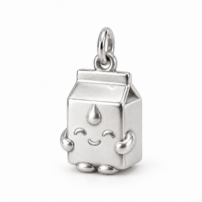 Smiling Milk Carton Charm — Silver | charm-topics-remaining-444-2026-09-14 | topic-078