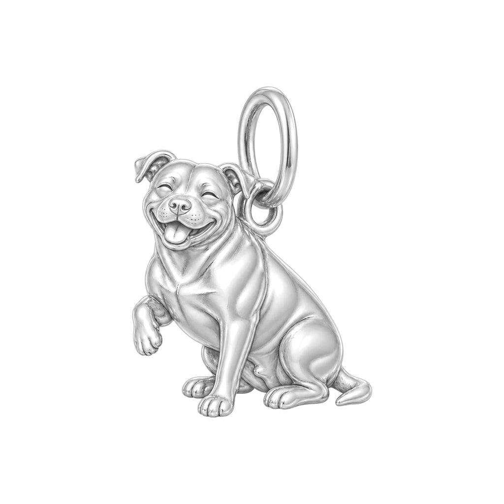 Smiling Pittie Paws Charm and Polyester Cord Bracelet Set