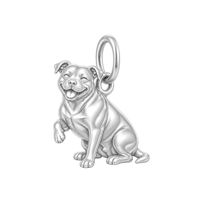 Smiling Pittie Paws Charm and Polyester Cord Bracelet Set