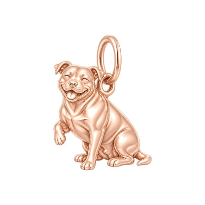 Smiling Pittie Paws Charm and Polyester Cord Bracelet Set