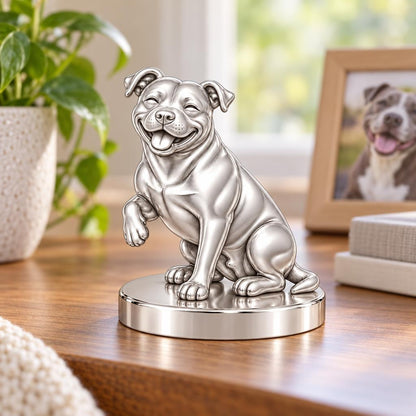 Smiling Pittie Paws Keepsake Plaque – worn / in use