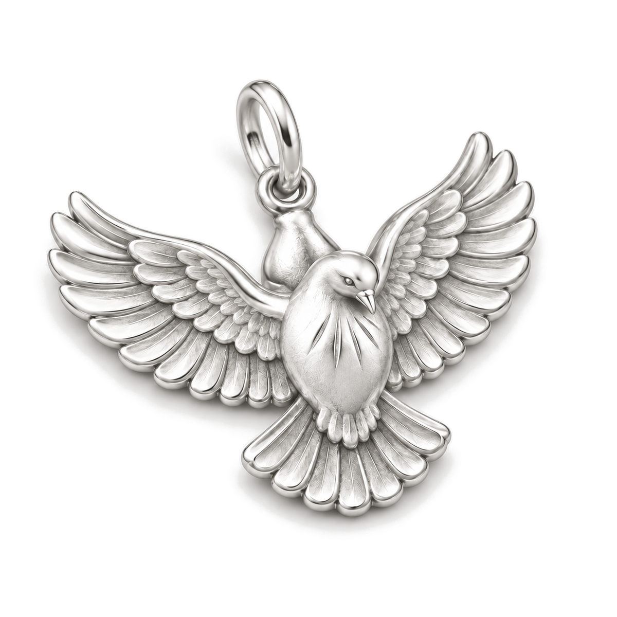 Soaring Dove Charm — Silver Super Macro | charm-topics-remaining-444-2026-09-14 | topic-206
