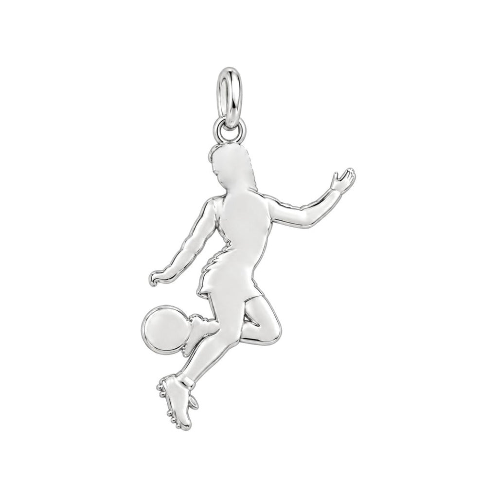 Soccer Girl in Motion Charm Bracelet Set – back of the charm, engraving area