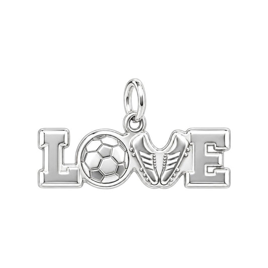 Soccer Love Playmaker Charm Bracelet – Personalized Athlete Gift – silver charm, front view