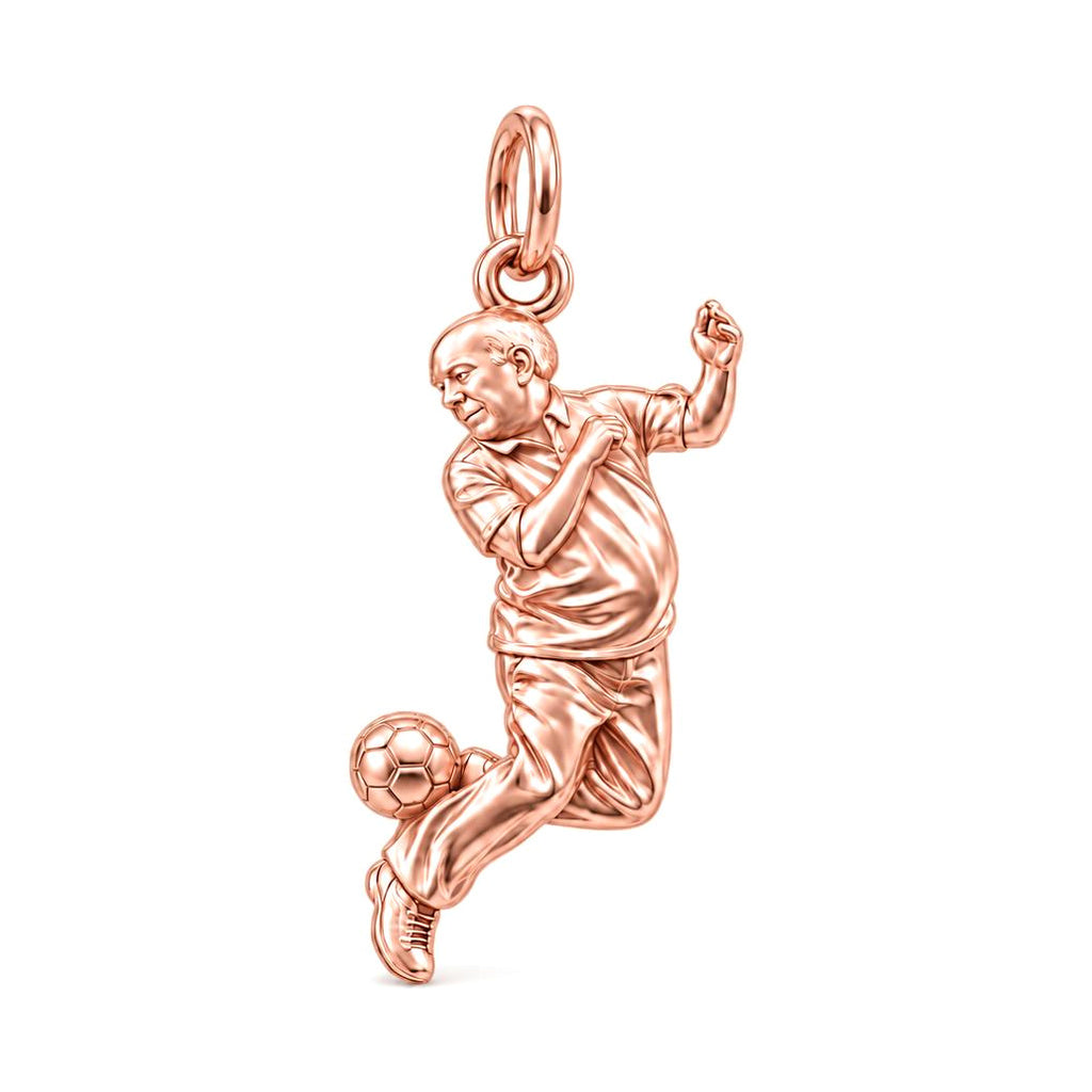 Soccer Star Legend Charm Bracelet – Personalized Dad Gift – rose gold charm, front view