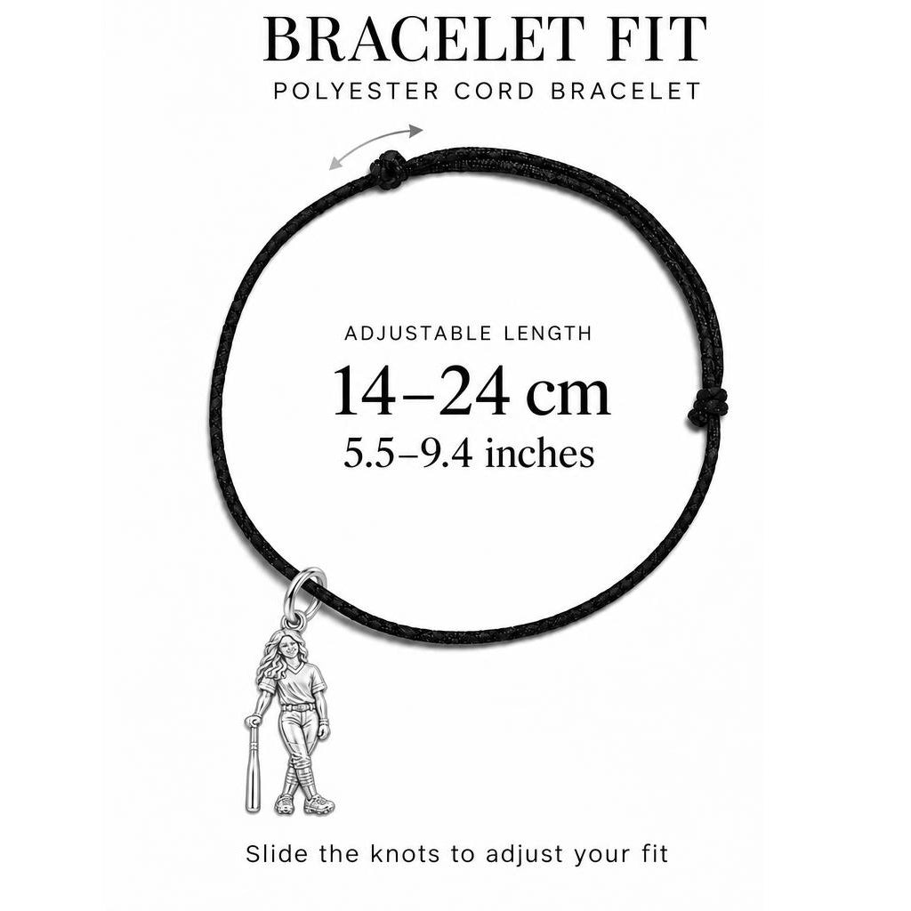 Softball Star Player Charm Bracelet – Personalized Mom Gift – macro detail of the charm