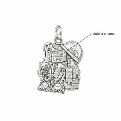 Soldier's Gear Tribute Charm Bracelet – Personalized Veteran Gift – personalization guide