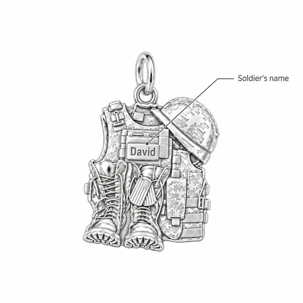 Soldier's Gear Tribute Charm Bracelet – Personalized Veteran Gift – personalization guide
