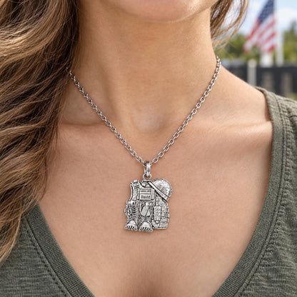 Soldier's Gear Tribute Charm Necklace Set – worn / in use