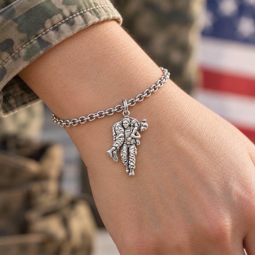 Soldier's Lifeline Charm Bracelet Set – worn / in use