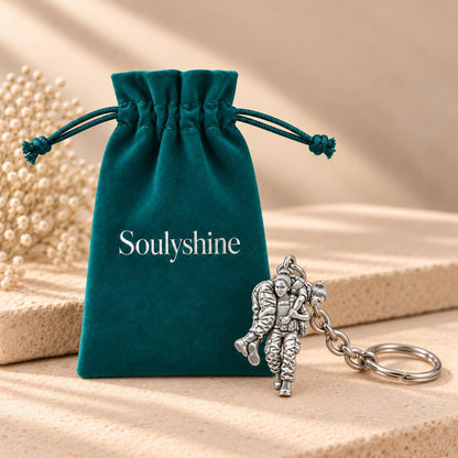 Soldier's Lifeline Charm Keychain – Soulyshine velvet gift pouch