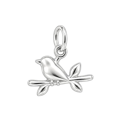 Songbird on a Branch Charm and Polyester Cord Bracelet Set
