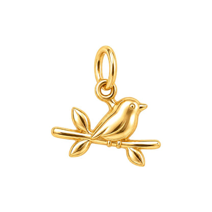Songbird on a Branch Charm and Polyester Cord Bracelet Set